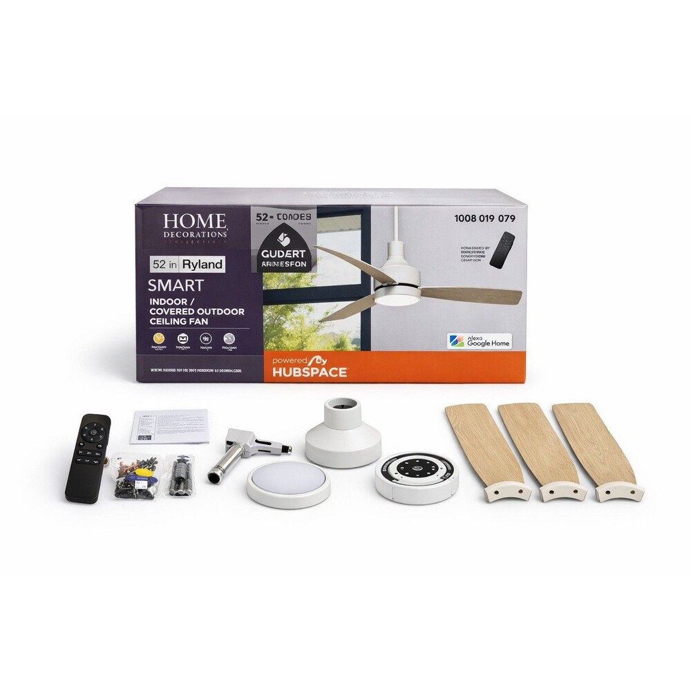 Home Decorators Ryland 52in. Smart Indoor/Outdoor Ceiling Fan. FREE SHIPPING!!